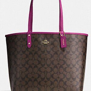 Authentic Coach Reversible City Tote Sig w/Tag